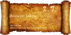 Kocsis Tekla névjegykártya
